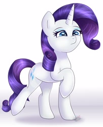 Size: 2487x3065 | Tagged: safe, artist:emysinfonia, rarity, pony, unicorn, cute, female, heart eyes, high res, mare, raised hoof, raribetes, simple background, solo, white background, wingding eyes