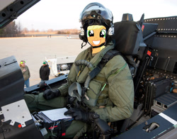 Size: 3000x2357 | Tagged: safe, applejack, cockpit, f-35 lightning ii, irl, meme, photo, pilot, plane