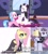 Size: 1343x1490 | Tagged: safe, edit, edited screencap, screencap, aloe, fluttershy, inky rose, princess celestia, alicorn, pegasus, pony, between dark and dawn, fake it 'til you make it, fluttergoth, goth, meme, punklestia, spa pony, that's my pony, that's my x