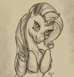 Size: 1027x1067 | Tagged: safe, artist:tauts05, rarity, pony, unicorn, monochrome, solo, traditional art