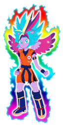 Size: 2036x4000 | Tagged: safe, artist:gonzalossj3, derpibooru import, twilight sparkle, equestria girls, crossover, dragon ball z, ponied up, rainbow power, super saiyan blue, super saiyan god super saiyan, super saiyan princess, super saiyan princess super saiyan