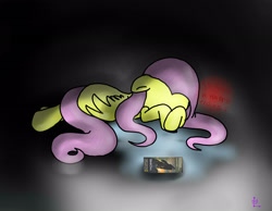 Size: 2700x2100 | Tagged: safe, artist:spice5400, fluttershy, pegasus, pony, book, crying, female, mare, solo, traumatized, watership down