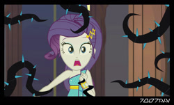 Size: 1288x778 | Tagged: safe, edit, edited screencap, editor:teren rogriss, screencap, rarity, equestria girls, spring breakdown, black vine, i've seen enough hentai to know where this is going, plunder seeds, this will end in pain, this will end in tears, this will not end well, thorns