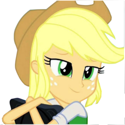 Size: 402x402 | Tagged: safe, artist:stacyhirano34, applejack, equestria girls, not a vector, simple background, solo, white background