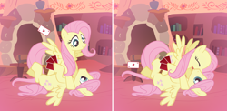 Size: 5434x2654 | Tagged: safe, artist:trotsworth, butterscotch, fluttershy, pegasus, pony, fanfic:on a cross and arrow, adorascotch, comic, commission, cute, female, flutterscotch, male, mare, rule 63, rule63betes, self ponidox, selfcest, shipping, shyabetes, stallion, straight