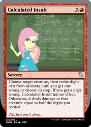 Size: 375x523 | Tagged: safe, fluttershy, a little birdie told me, better together, equestria girls, fancy mathematics, fluttermath, geode of fauna, magic the gathering, magical geodes, math, sassyshy, trading card, trading card edit