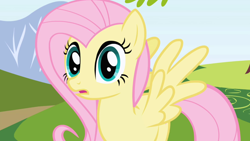 Size: 1280x720 | Tagged: safe, screencap, fluttershy, pegasus, pony, friendship is magic, female, mare, solo, spread wings, wings