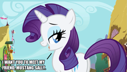 Size: 889x500 | Tagged: safe, edit, edited screencap, screencap, rarity, pony, unicorn, the ticket master, looking at you, pun, song reference, talking, wilson picket