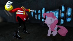 Size: 1366x768 | Tagged: safe, artist:sirmitternacht, pinkie pie, earth pony, pony, 3d, crossover, gmod, robotnik, sonic the hedgehog (series)