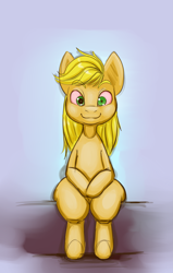 Size: 2231x3505 | Tagged: safe, artist:helloiamyourfriend, applejack, earth pony, pony, aniscoria, red eyes, sitting, sketch, smiling, solo