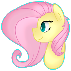 Size: 1767x1757 | Tagged: safe, artist:azure-quill, fluttershy, pegasus, pony, bust, portrait, simple background, solo, transparent background