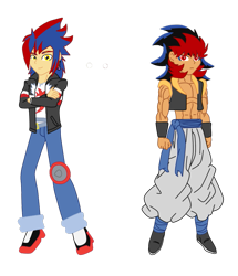 Size: 671x779 | Tagged: safe, artist:cyrilsmith, flash sentry, equestria girls, crossover, dragon ball z, equestria girls-ified, fusion, shadow sentry, shadow the hedgehog, simple background, sonic the hedgehog (series), transparent background