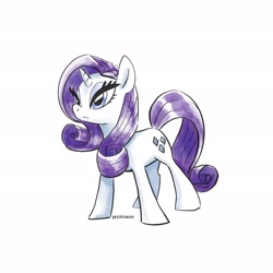 Size: 2048x2048 | Tagged: safe, artist:pfeffaroo, rarity, pony, unicorn, female, mare, simple background, solo, white background