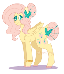 Size: 721x828 | Tagged: safe, artist:peachjay, fluttershy, pegasus, pony, alternate universe, simple background, solo, transparent background