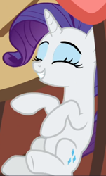 Size: 404x670 | Tagged: safe, screencap, rarity, pony, unicorn, she's all yak, cropped, cute, eyes closed, happy, raribetes, smiling, solo