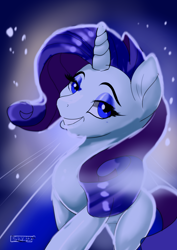 Size: 1280x1810 | Tagged: safe, artist:skyart301, rarity, pony, unicorn, female, lidded eyes, looking at you, mare, smiling, solo