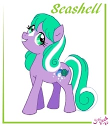 Size: 264x300 | Tagged: safe, artist:paintedmimosa, seashell (g1), earth pony, pony, g1, g4, g1 to g4, generation leap, simple background, solo, star (coat marking), white background