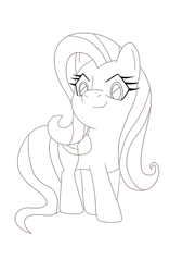 Size: 3495x5168 | Tagged: safe, artist:sergeant16bit, fluttershy, pegasus, pony, commission example, ink, simple background, solo, transparent background