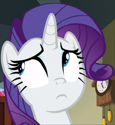 Size: 866x939 | Tagged: safe, screencap, rarity, pony, unicorn, dragon dropped, cropped, solo