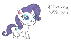 Size: 1196x712 | Tagged: safe, artist:cmara, rarity, pony, unicorn, my little pony: pony life, eyeshadow, female, makeup, mare, simple background, solo, traditional art, white background