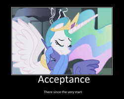 Size: 1075x860 | Tagged: safe, artist:thejboy88, edit, edited screencap, screencap, princess celestia, princess luna, alicorn, pony, friendship is magic, caption, castle of the royal pony sisters, duo, hug, motivational poster, s1 luna