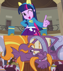 Size: 800x901 | Tagged: safe, derpibooru import, screencap, matilda, steven magnet, twilight sparkle, equestria girls, equestria girls (movie), slice of life (episode), comparison, helping twilight win the crown, wink