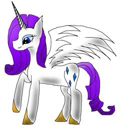 Size: 1000x1000 | Tagged: safe, artist:xx-stripedfur-xx, rarity, alicorn, alicornified, race swap, raricorn, solo