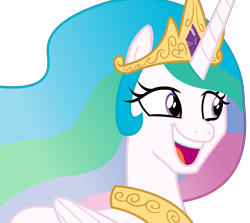 Size: 3781x3375 | Tagged: safe, artist:sketchmcreations, princess celestia, alicorn, pony, between dark and dawn, cute, cutelestia, female, open mouth, simple background, smiling, transparent background, vector