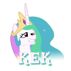 Size: 2160x2160 | Tagged: safe, artist:ljdamz1119, princess celestia, alicorn, pony, female, kek, mare, simple background, solo, transparent background