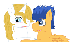 Size: 1716x1024 | Tagged: safe, artist:cottoncloudyfilly, flash sentry, prince blueblood, bluesentry, gay, male, shipping