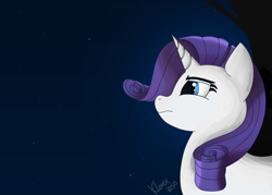 Size: 2556x1830 | Tagged: safe, artist:klonex1050art, rarity, pony, unicorn, night, solo, stars