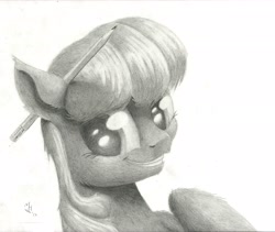 Size: 3025x2550 | Tagged: safe, artist:drizziedoodles, cheerilee, high res, monochrome, pencil, pencil drawing, solo, traditional art