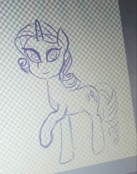 Size: 363x460 | Tagged: safe, artist:wrath-marionphauna, rarity, pony, unicorn, digital art, sketch, smiling, wip