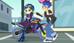 Size: 5352x3120 | Tagged: safe, artist:themexicanpunisher, flash sentry, indigo zap, equestria girls, female, male, shipping, straight, zapsentry