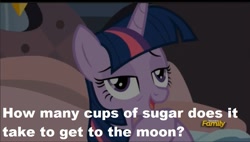 Size: 981x557 | Tagged: safe, derpibooru import, screencap, twilight sparkle, twilight sparkle (alicorn), alicorn, princess spike (episode), a goofy movie, bed, goofy, image macro, meme, sleepy, solo