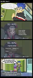 Size: 1288x3000 | Tagged: safe, artist:bredgroup, flash sentry, twilight sparkle, twilight sparkle (alicorn), alicorn, comic:eg rpg, equestria girls, comic, gears of war, gun, screencap comic, weapon