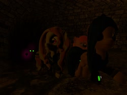 Size: 1400x1050 | Tagged: safe, artist:soad24k, adagio dazzle, copper top, flare warden, flash sentry, fallout equestria, 3d, gmod, police pony, rule 63, sewer, underground