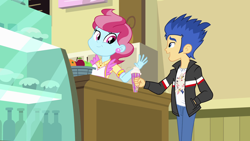 Size: 1920x1080 | Tagged: safe, screencap, cup cake, flash sentry, equestria girls, food