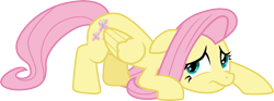 Size: 8040x3000 | Tagged: safe, artist:cloudyglow, fluttershy, pegasus, pony, trade ya, absurd resolution, female, invisible stallion, mare, simple background, transparent background, vector