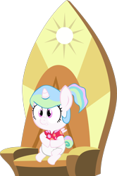 Size: 5118x7728 | Tagged: safe, artist:megarainbowdash2000, princess celestia, alicorn, pony, between dark and dawn, age regression, baby, baby pony, cewestia, diaper, female, filly, foal, simple background, solo, throne, transparent background, younger