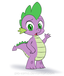 Size: 571x676 | Tagged: safe, artist:pia-sama, spike, dragon, blushing, male, solo