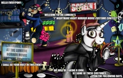 Size: 1100x702 | Tagged: safe, artist:jamescorck, oc, oc only, oc:cotton bucket, oc:movie slate, ask, clothes, cosplay, costume, nightmare night, nosferatu, orlok, tumblr