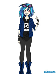 Size: 1500x2000 | Tagged: safe, artist:niamunon, artist:semeshimmer, dj pon-3, vinyl scratch, human, humanized, pixiv, solo