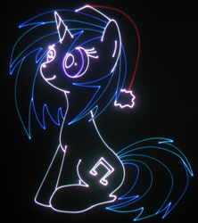 Size: 1812x2040 | Tagged: safe, artist:laserpon3, dj pon-3, vinyl scratch, pony, unicorn, laser, photo, solo