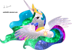 Size: 2866x1981 | Tagged: safe, artist:und34d951, princess celestia, alicorn, pony, solo, space