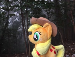 Size: 3264x2448 | Tagged: safe, artist:setorin5, applejack, 4de, forest, irl, japan, photo, plushie, ponies around the world, solo