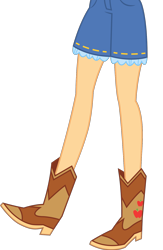 Size: 1076x1649 | Tagged: safe, artist:imperfectxiii, artist:teentitansfan201, edit, applejack, equestria girls, legend of everfree, boots, clothes, cowboy boots, denim shorts, legs, pictures of legs, simple background, solo, transparent background, vector, vector edit