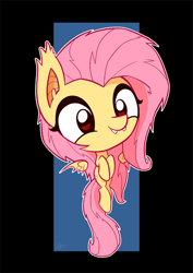 Size: 540x764 | Tagged: safe, artist:dori-to, fluttershy, bat pony, bat ears, bat wings, chibi, cute, fangs, female, floating wings, flutterbat, flying, mare, race swap, shyabates, shyabetes, simple background, solo, transformation, wings