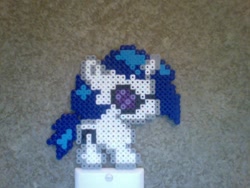 Size: 640x480 | Tagged: safe, artist:perler-pony, dj pon-3, vinyl scratch, pony, unicorn, chibi, perler beads, photo, solo