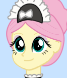 Size: 133x155 | Tagged: safe, artist:cybersquirrel, fluttershy, equestria girls, bust, clothes, female, maid, simple background, solo